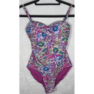Stella Parker Collection 1pc Swimwear Purple Floral Multicolor Size Medium